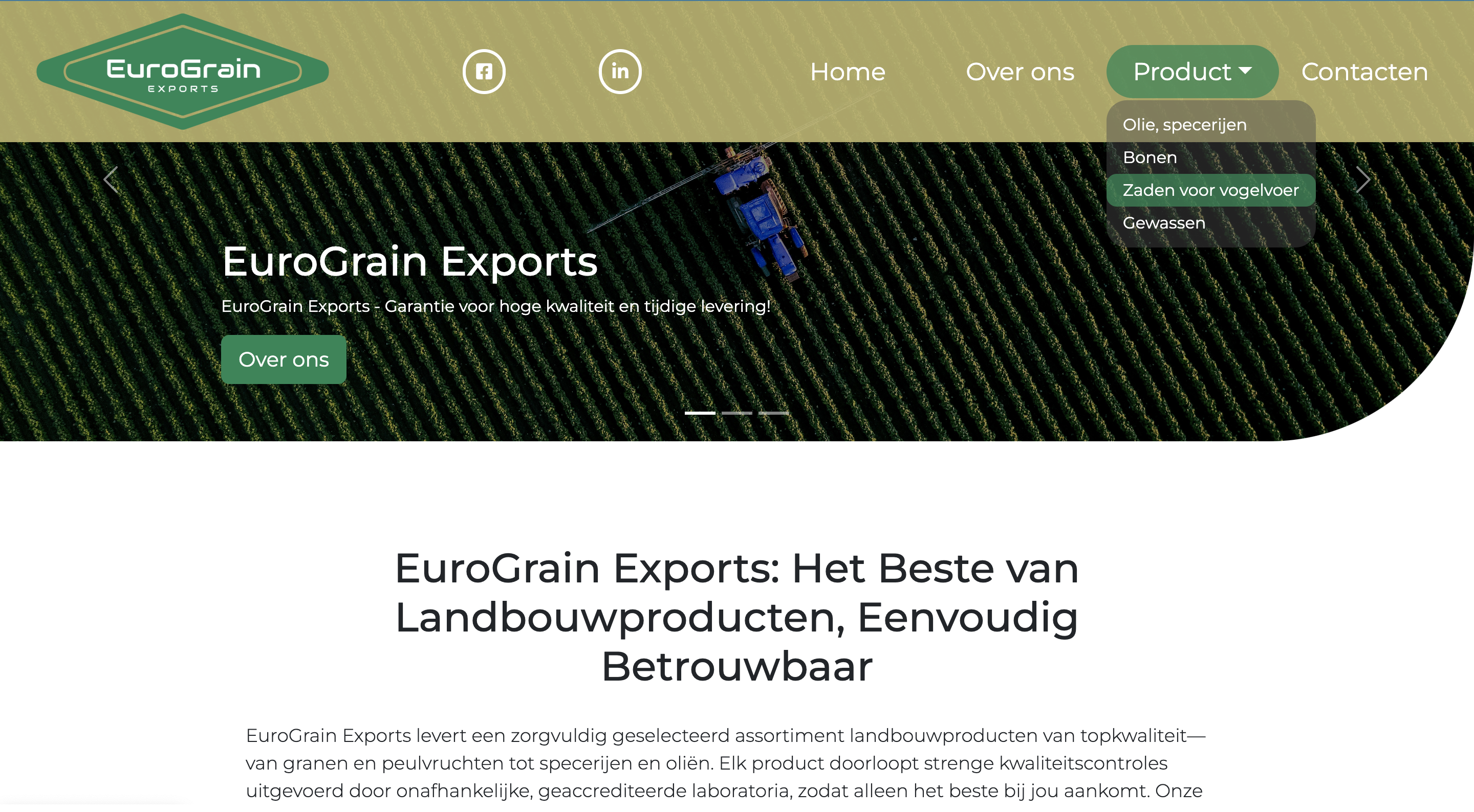 EuroGrain - меню навігації