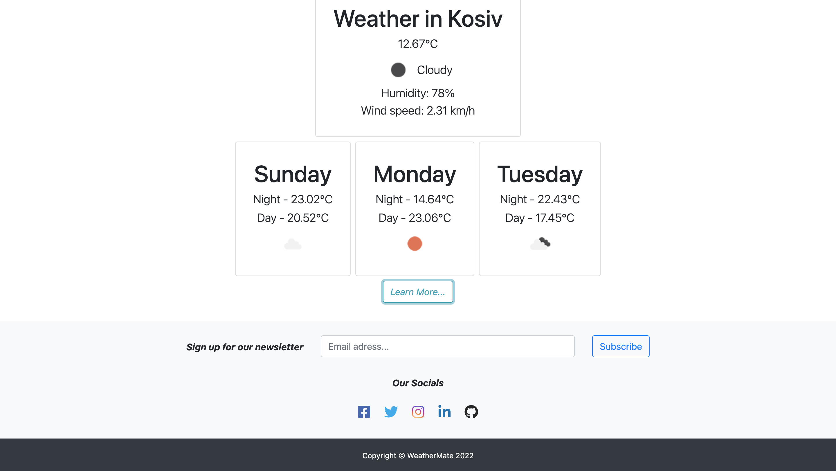 WeatherMate - прогноз погоди